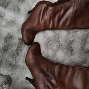 Cole Haan Nike Air Size 7.5 C (Jalisa) Chestnut Brown Leather Knee High Boots